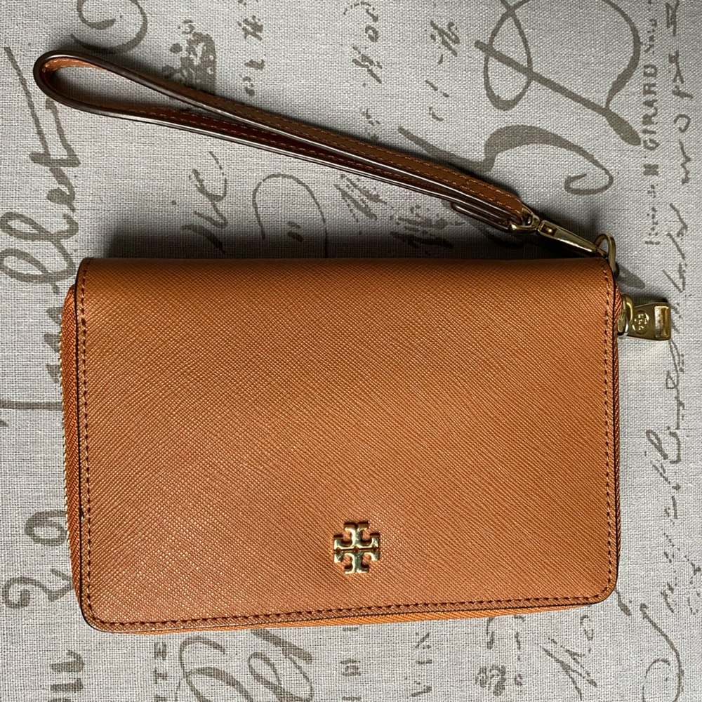 Tory Burch “York” Leather Wallet with Removable Wrist Strap